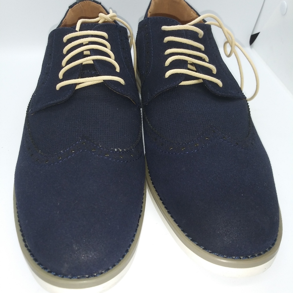 NEW Madden Mens Lanstr Oxford Navy Suede Sz 10.5